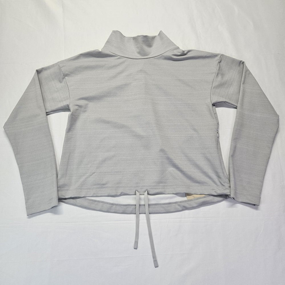 REI Cooperative Womens‎ Size M Gray Mock Sweater Shirt Top Stretch Drawstring